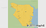 Savanna Style 3D Map of Buzi, single color outside