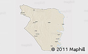 Shaded Relief 3D Map of Buzi, cropped outside