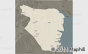 Shaded Relief 3D Map of Buzi, darken