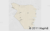 Shaded Relief 3D Map of Buzi, lighten, desaturated