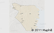 Shaded Relief 3D Map of Buzi, lighten, semi-desaturated