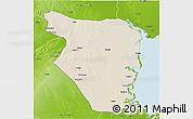 Shaded Relief 3D Map of Buzi, physical outside