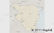 Shaded Relief 3D Map of Buzi, semi-desaturated