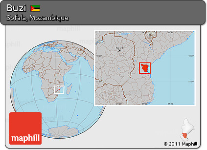 Gray Location Map of Buzi