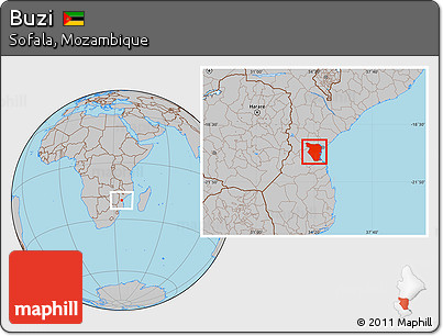 Gray Location Map of Buzi