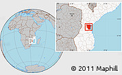 Gray Location Map of Buzi, highlighted country