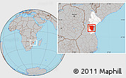 Gray Location Map of Buzi, highlighted parent region