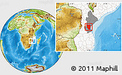 Physical Location Map of Buzi, highlighted country, highlighted parent region
