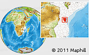 Physical Location Map of Buzi, highlighted country