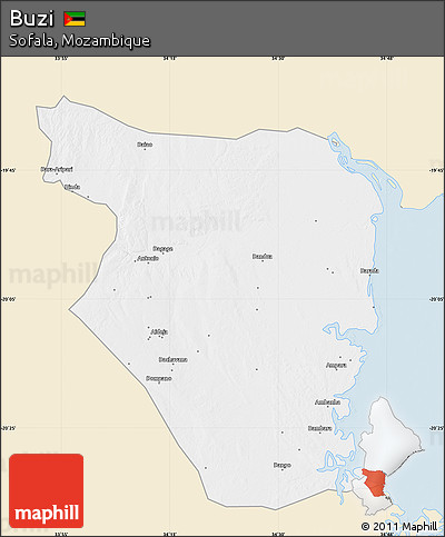Classic Style Map of Buzi, single color outside