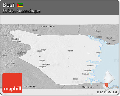 Gray Panoramic Map of Buzi