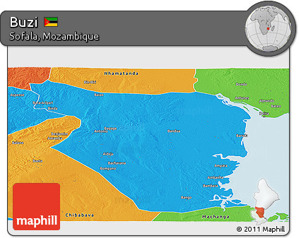 Political Panoramic Map of Buzi