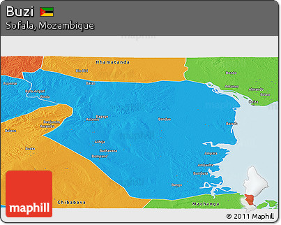 Political Panoramic Map of Buzi