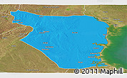 Political Panoramic Map of Buzi, satellite outside
