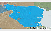 Political Panoramic Map of Buzi, semi-desaturated