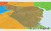 Satellite Panoramic Map of Buzi, political outside