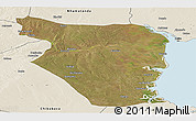 Satellite Panoramic Map of Buzi, shaded relief outside