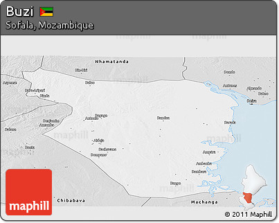 Silver Style Panoramic Map of Buzi