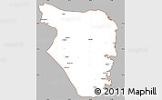 Gray Simple Map of Buzi, cropped outside