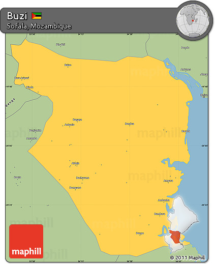 Savanna Style Simple Map of Buzi