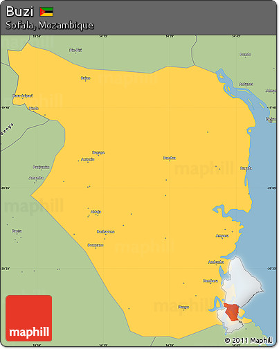 Savanna Style Simple Map of Buzi