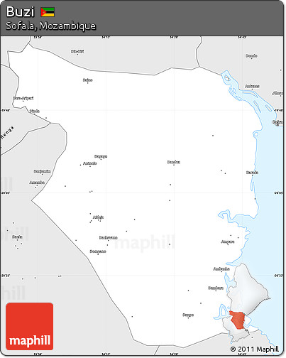 Silver Style Simple Map of Buzi