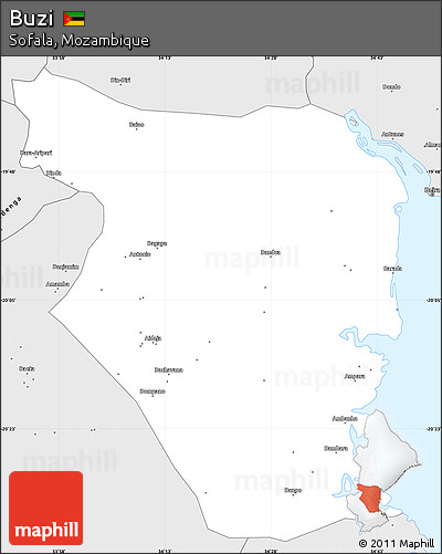 Silver Style Simple Map of Buzi
