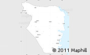 Silver Style Simple Map of Buzi, single color outside
