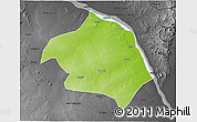 Physical 3D Map of Chemba, darken, desaturated