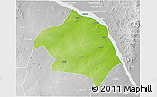 Physical 3D Map of Chemba, lighten, desaturated