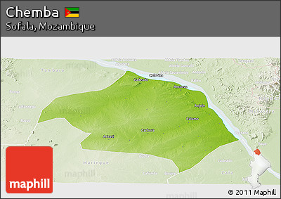 Physical Panoramic Map of Chemba, lighten