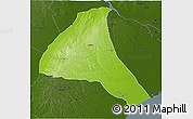 Physical 3D Map of Cheringoma, darken