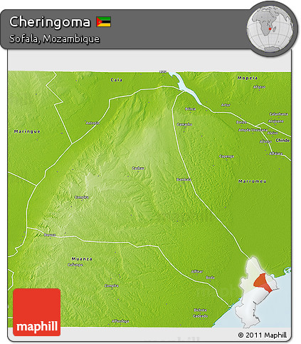 Physical 3D Map of Cheringoma