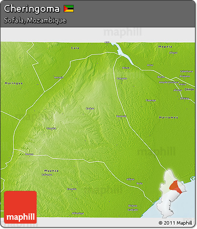 Physical 3D Map of Cheringoma