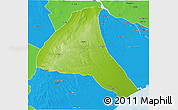 Physical 3D Map of Cheringoma, political outside