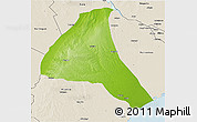 Physical 3D Map of Cheringoma, shaded relief outside