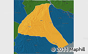 Political 3D Map of Cheringoma, darken