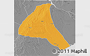 Political 3D Map of Cheringoma, desaturated