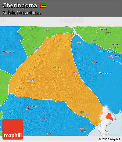 Political 3D Map of Cheringoma