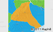 Political 3D Map of Cheringoma