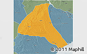 Political 3D Map of Cheringoma, semi-desaturated
