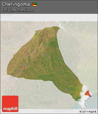 Satellite 3D Map of Cheringoma, lighten