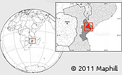 Blank Location Map of Cheringoma, highlighted country, highlighted parent region