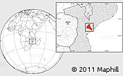 Blank Location Map of Cheringoma, highlighted country