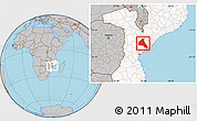 Gray Location Map of Cheringoma, highlighted country