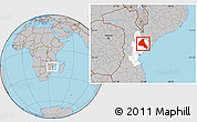 Gray Location Map of Cheringoma, highlighted parent region
