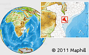 Physical Location Map of Cheringoma, highlighted country