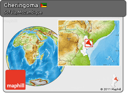 Physical Location Map of Cheringoma, highlighted parent region
