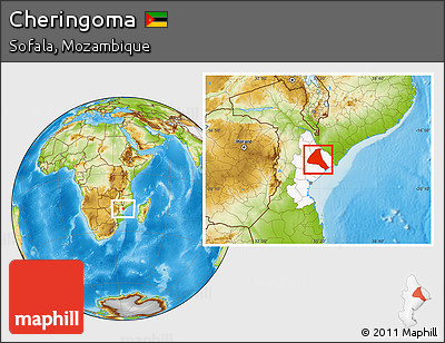 Physical Location Map of Cheringoma, highlighted parent region