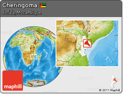 Physical Location Map of Cheringoma, highlighted parent region
